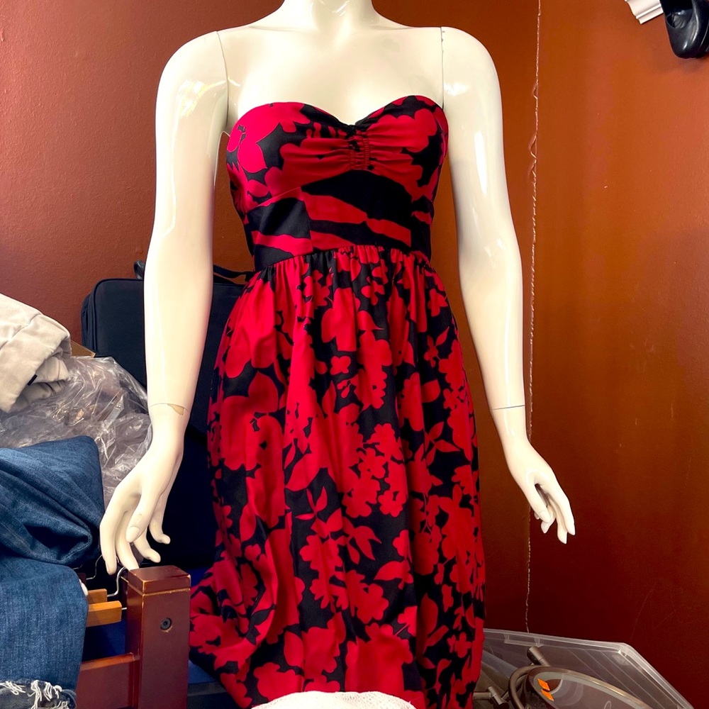 Tibi red floral dress 4